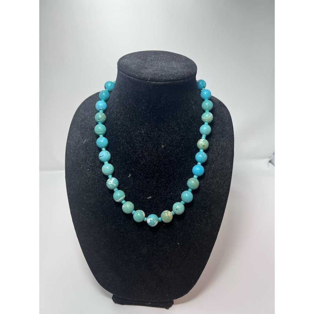 Handmade natural Turquise necklance 18”